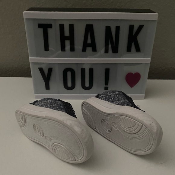 WONDER NATION Baby Boy Laceless Canvas Sneakers Size 0 - Picture 3 of 3